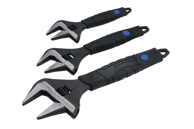 Laser Tools – Wide Mouth Adjustable Wrench Set 3pc